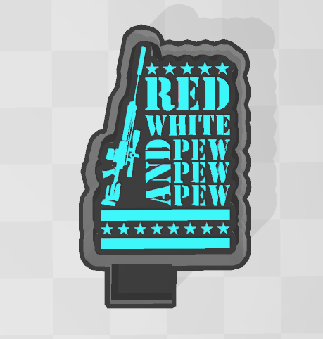 RED WHITE AND PEW PEW PEW -FRESHIE MOLD