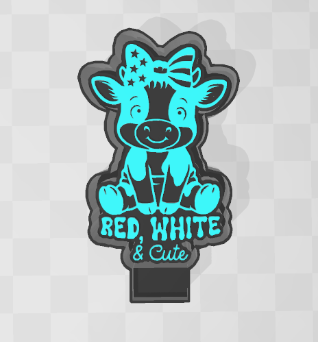 RED WHITE AND CUTE COW -FRESHIE MOLD