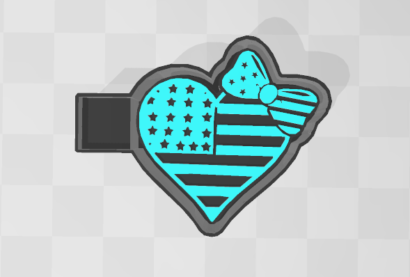 USA BOW HEART -FRESHIE MOLD