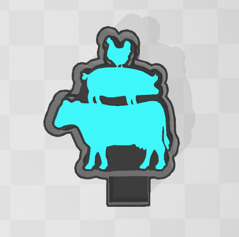 FARM ANIMAL TOWER -FRESHIE MOLD