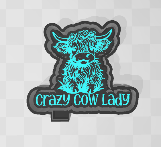 CRAZY COW LADY- FRESHIE MOLD