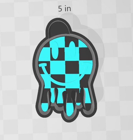 CHECKER DRIP SMILEY- FRESHIE MOLD
