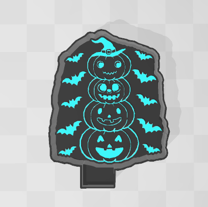 STACK PUMPKIN WITH BATS -FRESHIE MOLD
