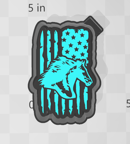 HORSE IN FLAG -FRESHIE MOLD