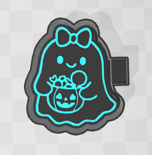 GHOST WITH BOW -FRESHIE MOLD