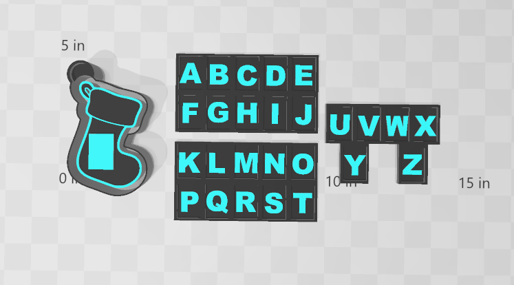 PLAIN STOCKING WITH LETTERS -FRESHIE MOLD