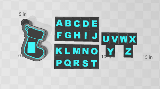 PLAIN STOCKING WITH LETTERS -FRESHIE MOLD
