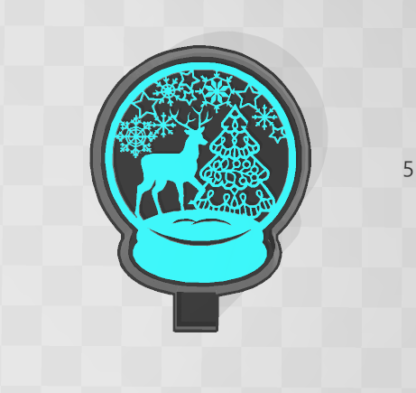 DEER TREE SNOWGLOBE - FRESHIE MOLD