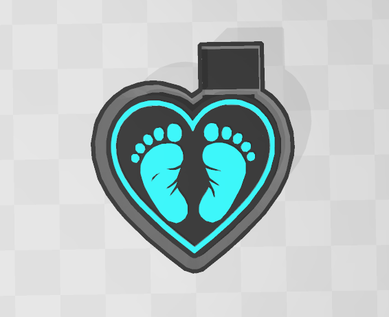 BABY FEET IN HEART -FRESHIE MOLD