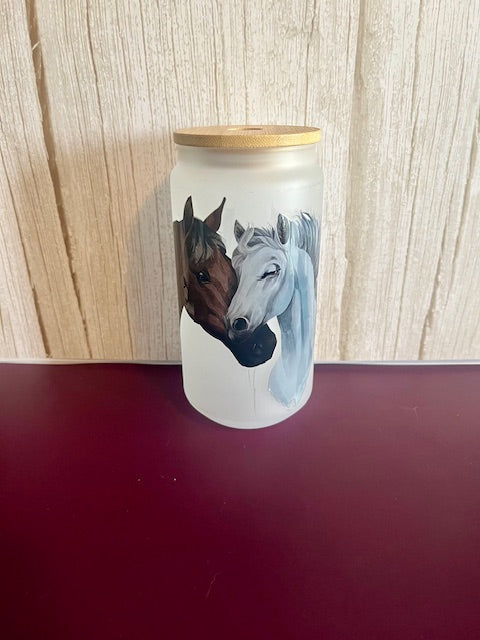 JUST A GIRL WHO LOVES HORSES - 16OZ GLASS TUMBLER