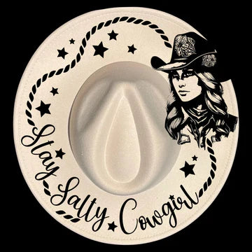 STAY SALTY COWGIRL - WIDE BRIM HAT
