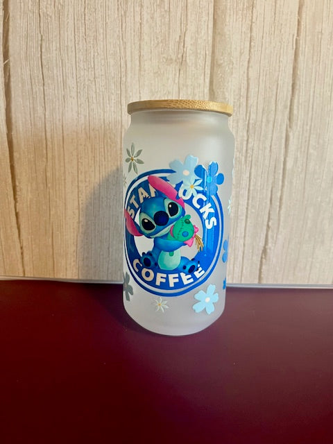 STITCH STARBUCKS COFFEE - 16OZ GLASS TUMBLER